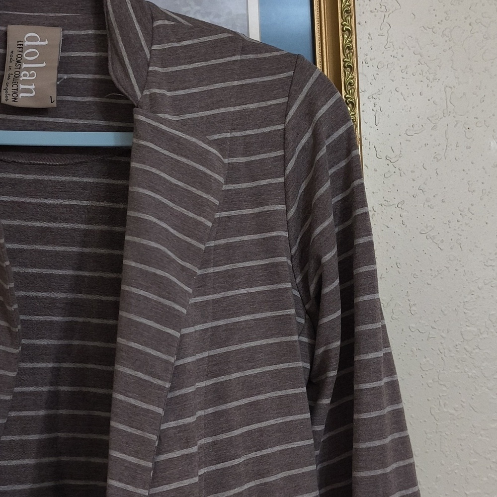 Anthropology Dolan Charcoal Striped Blazer Jacket Career Contemporary Sweater - Picture 9 of 13